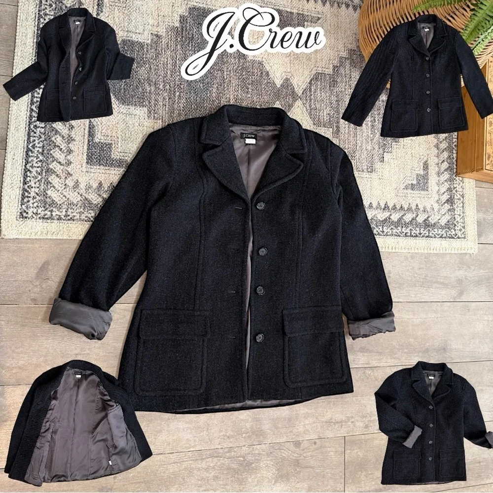 Vintage Y2K J. Crew Petite Women’s Peacoat Virgin Wool Cashmere Nylon